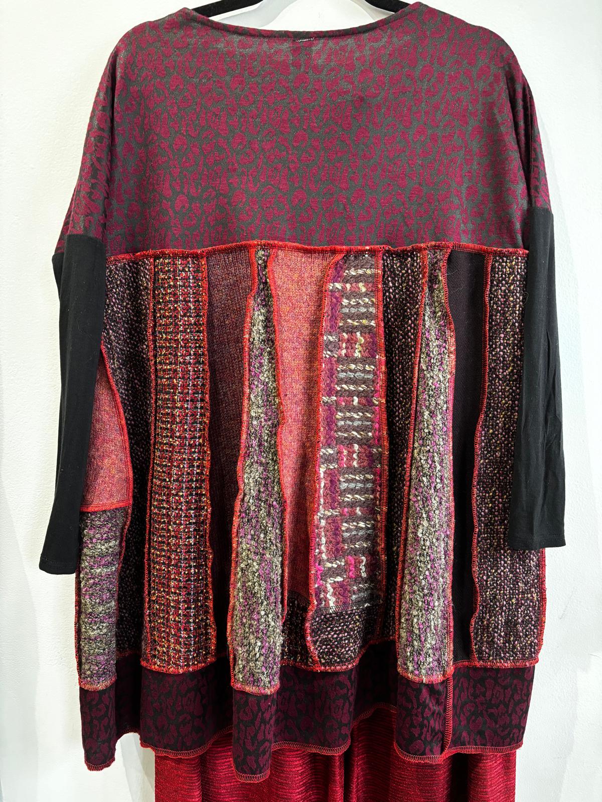 Image of maroon, burgundy long sleeve top/dress
