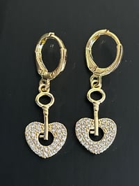 Key To My Heart Hoop Drop Earrings