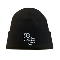 Black Embroidered Recess Beanie