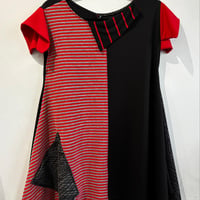 Image 4 of black, white and red tunic, one of a kind