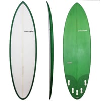 6'6" Peanut Surfboard Green Resin Tint