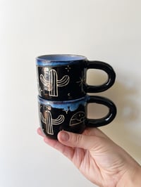 Image 4 of Black/Blue Desert Scene Mug Two