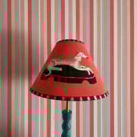 Image 1 of The Augustus - hand painted fabric lampshade, 25cm base width