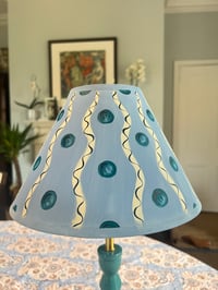 Image 1 of Squiggles Turquoise - Fabric Shade for a Table Lamp