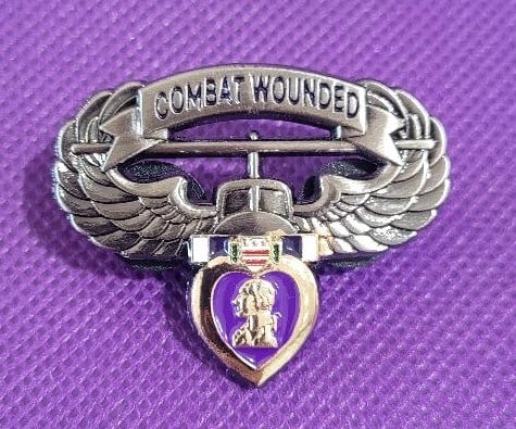 Image of Combat Wounded Purple Heart Air Assault pin