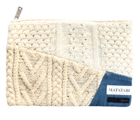 Image 1 of Matatabi Knit & Denim Clutch Bag