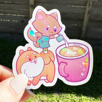 Image of Latte Art Team Sticker - Holographic Pattern