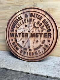 Image 1 of NOLA Water Meter Cedar wood sign