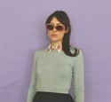 Ready to ship: S Phuncle Long Sleeve Cropped Merino T Shirt- Duckegg blue