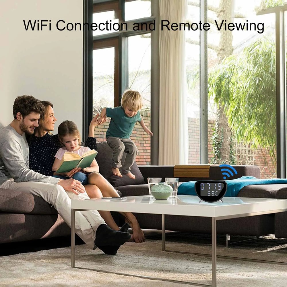 MSL 4K HD WiFi Mini Camera Clock | Wireless Charging, Remote View, Motion Detection, Home Security