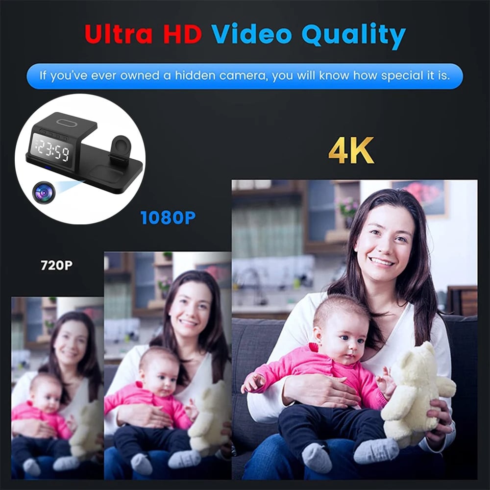 MSL 4K/1080P HD 3-in-1 WiFi Wireless Charger Camera