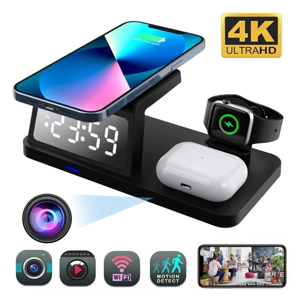 MSL 4K/1080P HD 3-in-1 WiFi Wireless Charger Camera