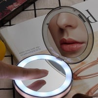 Image 1 of LED Lighted Vanity Travel Makeup Mirror Foldable Compact USB Charging Cosmetic Makeup Mirror Light B