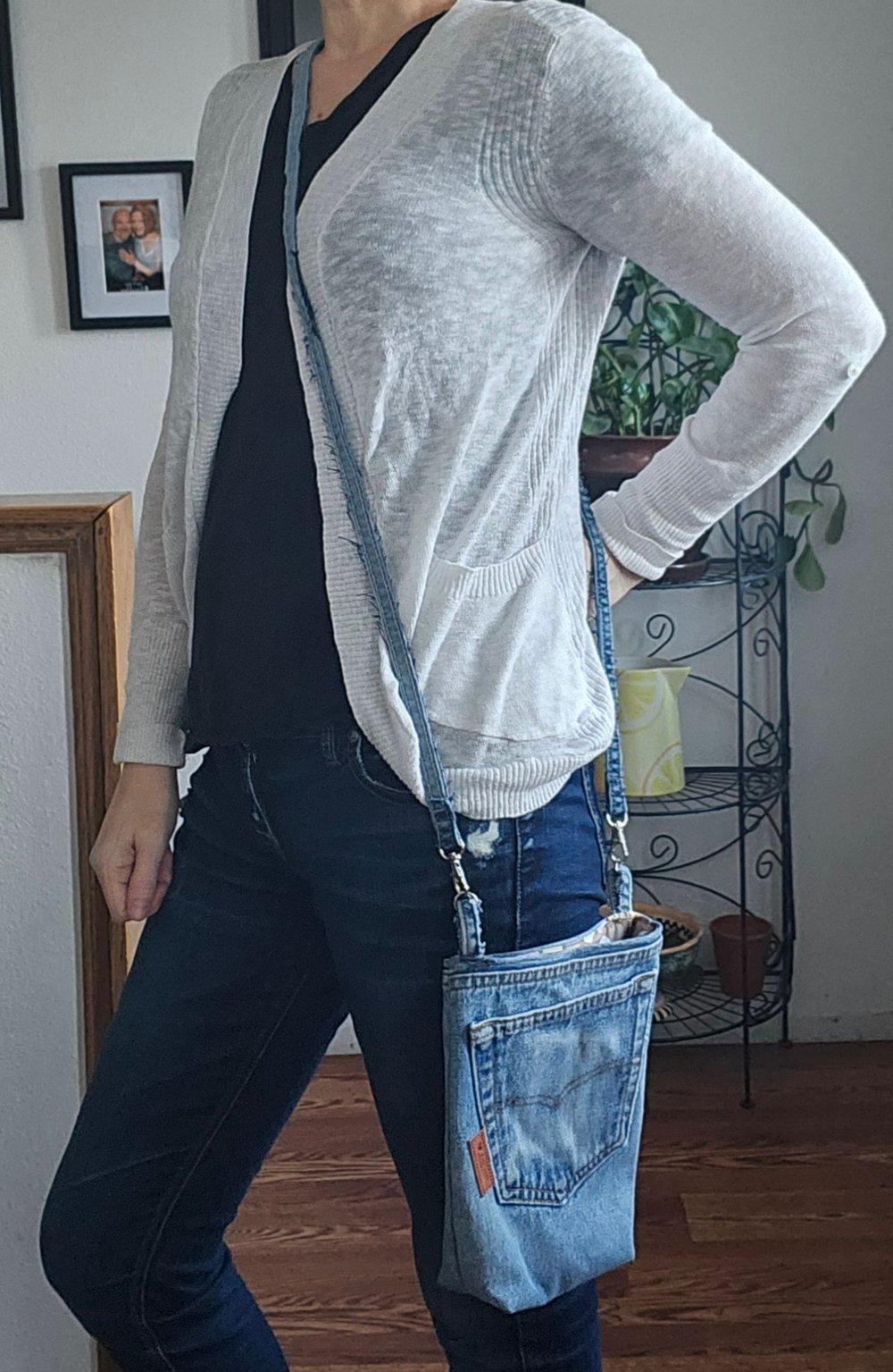 Image of Crossbody Jean Bag (was $30.00)