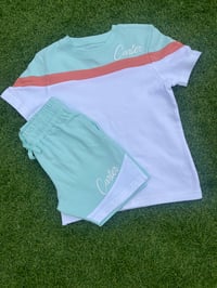 Image 1 of Personalised block colour shorts sets 