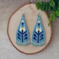 Image 2 of Blue Boho Folk Flower