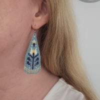 Image 5 of Blue Boho Folk Flower