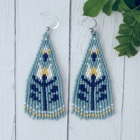 Image 1 of Blue Boho Folk Flower