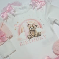Image 2 of 1st Birthday bear theme tutu set 