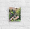  Summertime Cottage Garden - 8” X 10” Canvas Print  Canvas