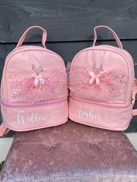 Image 2 of Girls personlised pink tulle bags 