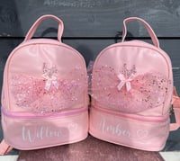 Image 1 of Girls personlised pink tulle bags 