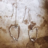 Image 3 of Destiny Heart Threader Earring- Silver