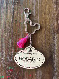 Image 2 of Cast Member  Parks Name Tag Keychain or Bag Charm