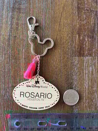 Image 3 of Cast Member  Parks Name Tag Keychain or Bag Charm