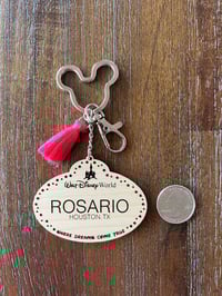 Image 4 of Cast Member  Parks Name Tag Keychain or Bag Charm