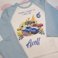Boys personlised pyjamas Hotwheels