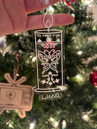 Image 4 of Personalized Wood Miracle Candle Ornament, Gift, or Stocking Tag