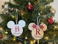 Image 2 of Personalized Mouse Wood And Acrylic Gift Stocking Tag or Ornament