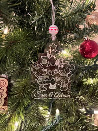 Image 3 of Main Mouse Couple Wood Christmas Ornament or Gift Tag