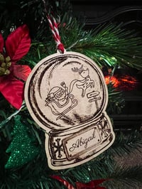 Image 2 of Santa Snow Globe Personalized Ornament, Stocking, or Gift Tag