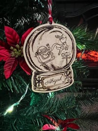 Image 3 of Santa Snow Globe Personalized Ornament, Stocking, or Gift Tag