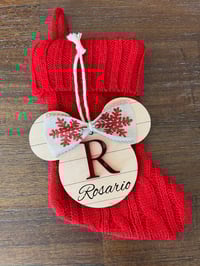 Image 3 of Personalized Mouse Wood And Acrylic Gift Stocking Tag or Ornament