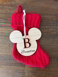 Image 4 of Personalized Mouse Wood And Acrylic Gift Stocking Tag or Ornament