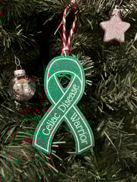 Image 1 of Celiac Disease Ribbon Glitter Ornaments
