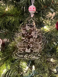 Image 5 of Main Mouse Couple Wood Christmas Ornament or Gift Tag