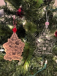 Image 6 of Main Mouse Couple Wood Christmas Ornament or Gift Tag