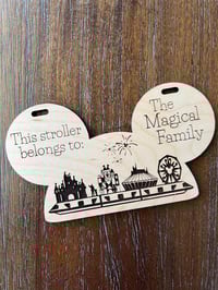 Image 1 of Land World Parks Monorail Mouse Ears Stroller Tag
