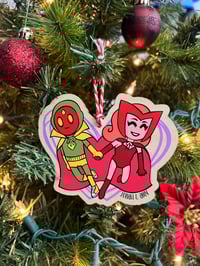 Image 1 of Wanda Wooden Comic Style Love Ornament