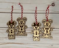Image 3 of Personalized Gingerbread Mouse Ornament Gift Stocking Tag