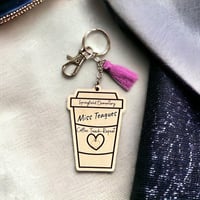 Image 1 of Teacher Coffee Cup Appreciation Key Chain or Bag Charm