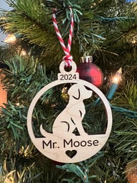 Image 3 of Wood Personalized Dog Cat Ornament Stocking Gift Tag
