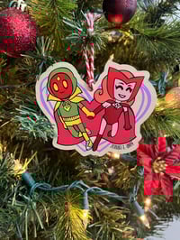 Image 2 of Wanda Wooden Comic Style Love Ornament