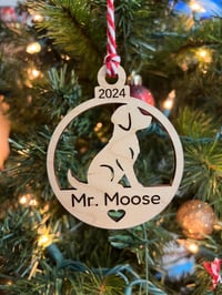 Image 4 of Wood Personalized Dog Cat Ornament Stocking Gift Tag