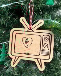 Image 2 of Wanda Wooden Retro TV Love Ornament