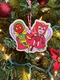 Image 3 of Wanda Wooden Comic Style Love Ornament